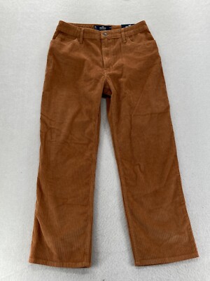 Hollister Corduroy Dad Pants Women's 29 Brown Stretch Fabric Baggy High  Rise NWT