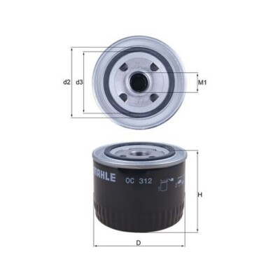 1x Ölfilter MAHLE OC 312 passend für MG ROVER LAND ROVER