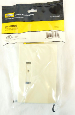 4-Port Surface Mount Box Hubbell ISM4OW Keystone Fit - Off White