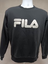 FILA MENS LARGE BLACK LONG SLEEVE SWEATSHIRT FRONT LOGO