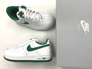 2009 DS kids Nike Air Force 1 Low Leather White Pine Green St Patrick Shoes  AF1 | eBay