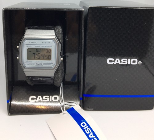 Casio F-91WS-8EF Retro Stopwatch Alarm Transparent Strap Watch Official Stockist 4549526261152 