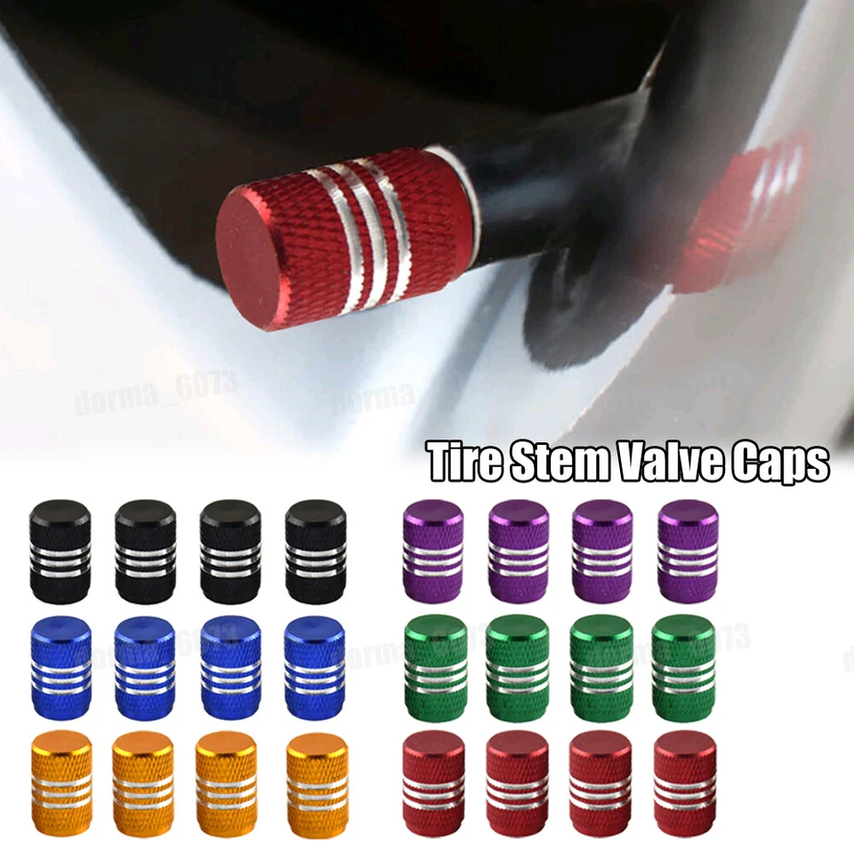 4pcs Aluminum Car Tire Valve Caps Tyre Valve Stem Air Dust Wheel Rim Caps Cover - Image 4 of 4