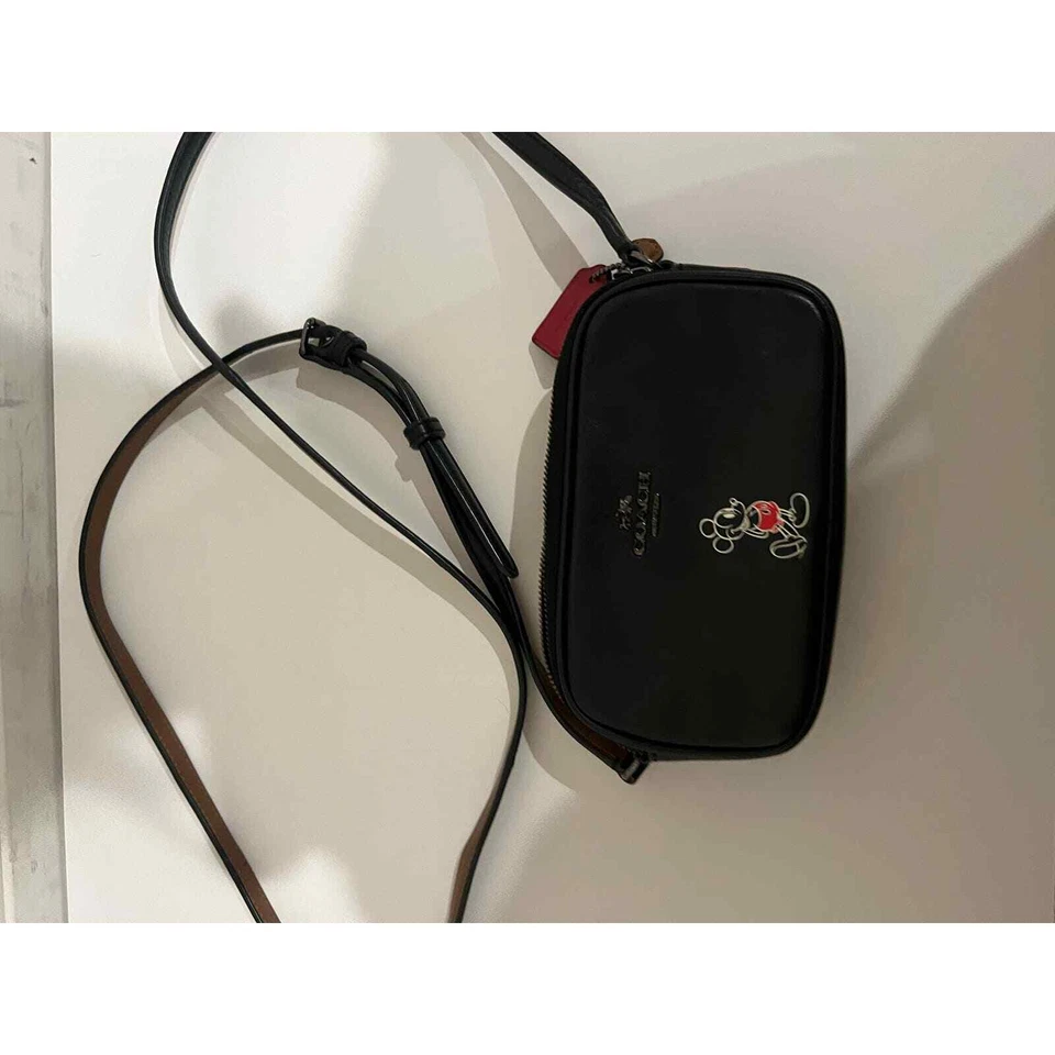 Disney x Coach Leather Mickey Mouse Crossbody- black - Image 2 of 4