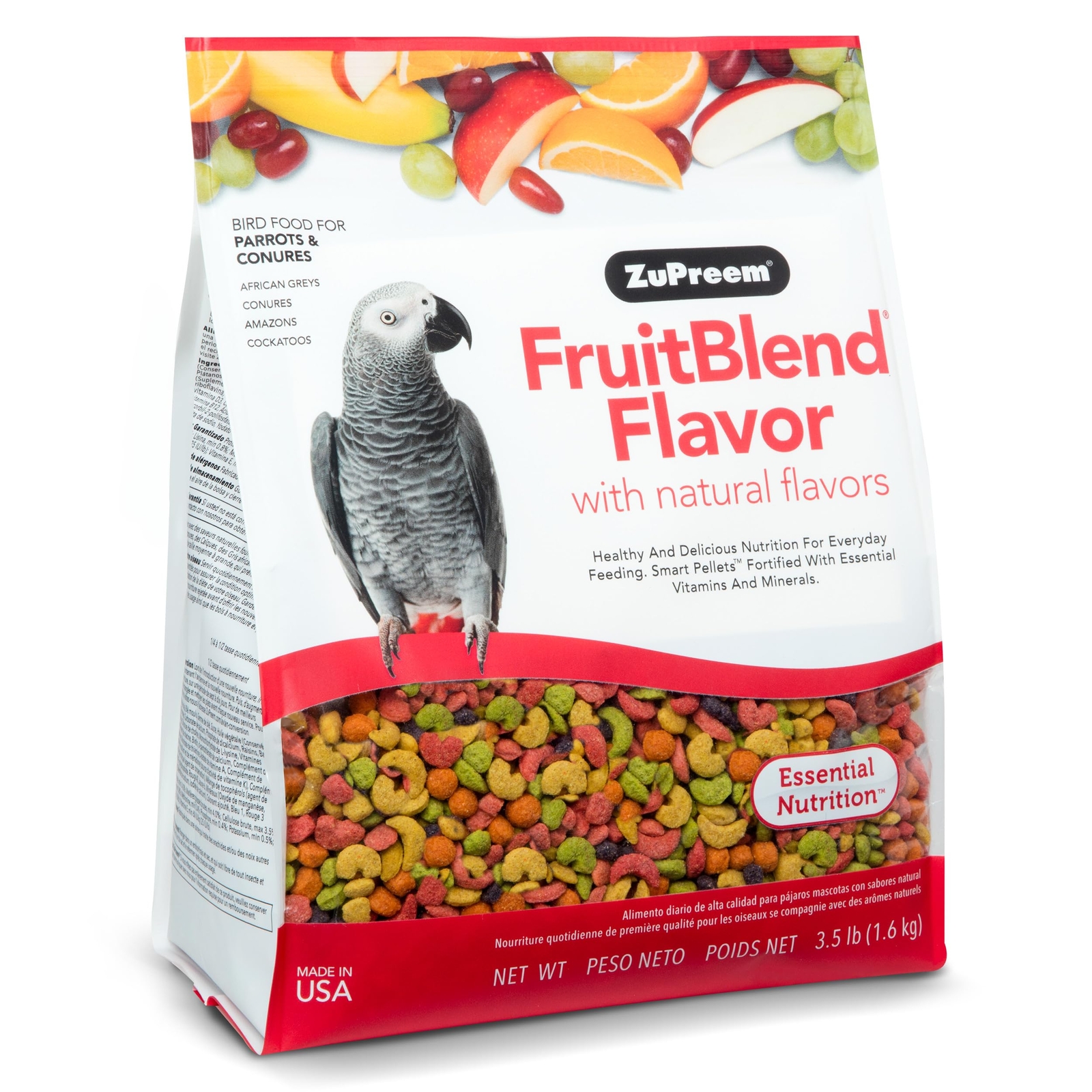 Nutritious Multicolor Bird Pellets for Parrots Conures 3.5 P