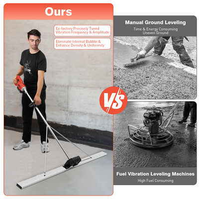 21V Cordless Concrete Vibrator Surface Power Trowel Electric Wet Cement Screed