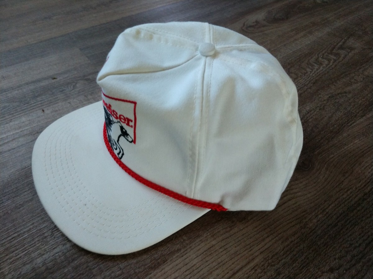Vintage 80s/90s Budweiser Beer Clydesdales Horse Jockey White