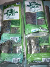 Expert Gardener 4 Packs - 8-inch Spiral Anchoring Spikes 10ct per Bag - 40 Total
