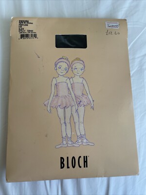 BLOCH ENDURA schwarze Ballettstrumpfhose ohne Fuß CHS CHILD STYLE T0940G hergestellt in den USA