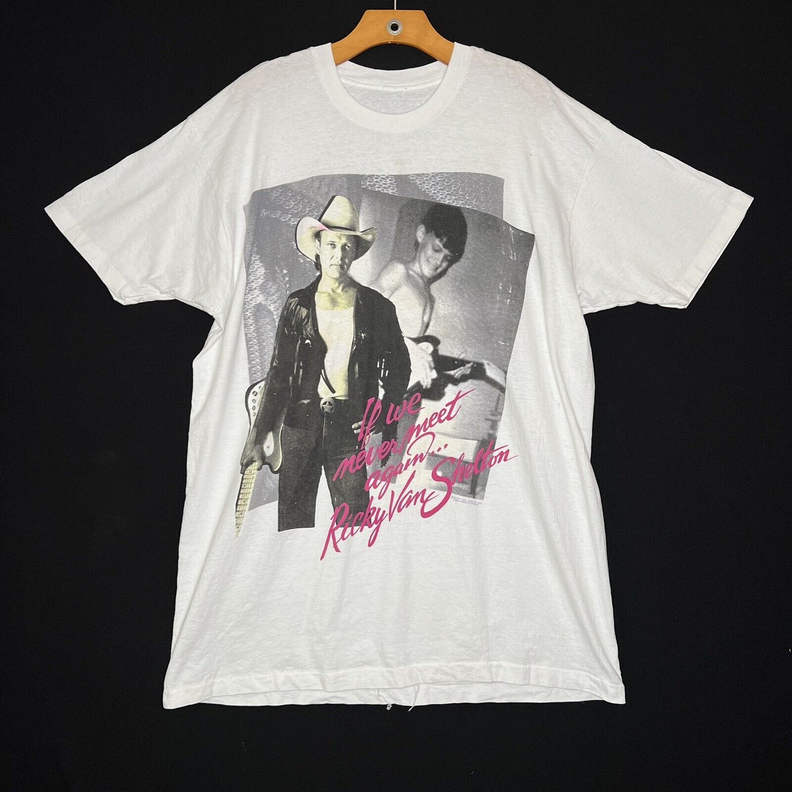 Vintage Ricky Van Shelton Country Singer 1998 T-Shirt 90s Music White
