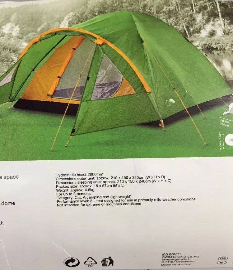 Tente igloo 2 places Kaki - Tente de camping