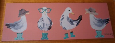 Seagull Sea Gull Bird Canvas Coastal Beach Seabirds Nautical Sign Home Decor NEW