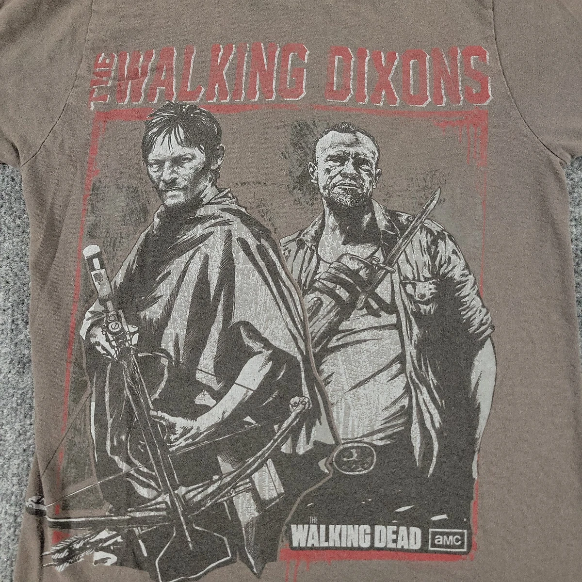 The Walking Dead Shirt Mens XS Gray Graphic Tee Crew Neck Short