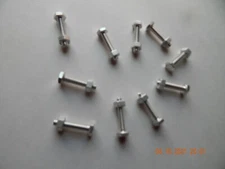 ALUMINUM HEX CAP SCREWS 1/4-20 x 1 1/4" WITH NUTS 10 PCS. NEW