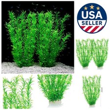 Lifelike Green Plastic Aquarium Plants 21 Inches Tall - Durable Safe for Tanks