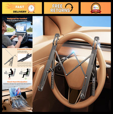 Adjustable Car Laptop Mount Tray Holder - Portable Steering Wheel Desk for Work,