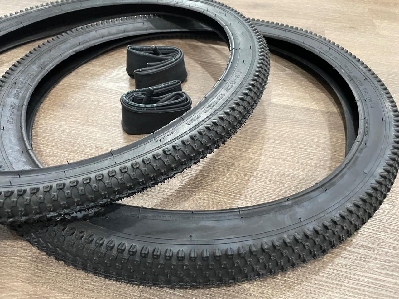 24x2.35 Mountain Tires + Tubes Bike Bicycle Dirt MTB Tires 24" Clincher