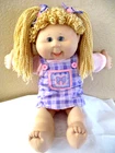 Cabbage Patch Doll Play Along~Blonde Curly Pigtails~Blue Eyes~Orig Outfit W/Bows