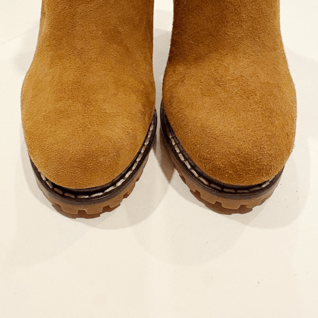 SAOLA Stivaletto Tory Burch Virginia taglia 5 marrone scamosciato suola a strappo
