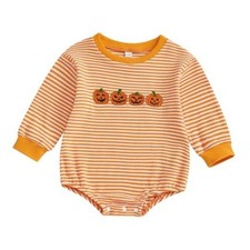 Baby Boy Girl Halloween Outfit 12-18 Months Aa-orange Pumpkin Smile Face