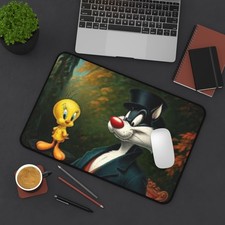 Cartoon Sylvester and Tweety Desk Mat Mouse Pad