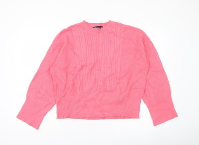 Marks and Spencer Damen Pullover Rosa Zopfmuster L Regular