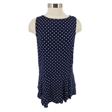 A Pea In The Pod Nursing Maternity Tank Top Navy Polka Dot Sleeveless NWT Medium