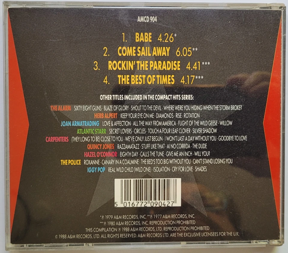 Styx - Compact Hits (CD, 1988) Babe - Bild 2 von 3