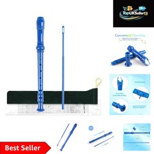 Classic Blue Soprano Recorder with 8 Holes - Easy Music Instrument for All