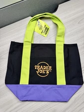 BRAND NEW w/ TAGS - Trader Joe’s - Halloween Canvas Mini Tote Bag - Witch Purple