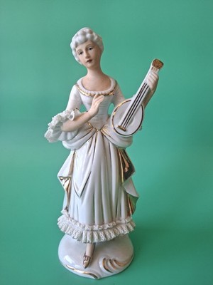 Herend Porzellan-Figur Frau mit Engel Ca. 20 CM Hoch Top Zustand Vintage Selten