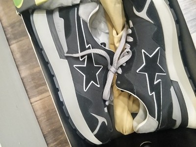 A Bathing Ape Bapesta Runners Low Top Suede Lace-Up Sneakers Black/Gray/White