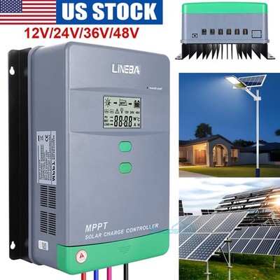 5200W MPPT Solar Charge Controller 100A/12V 24V 36V 48V Battery PV Regulator USB
