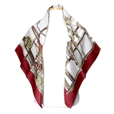 Hermes Burgundy Passementerie Silk Carre Scarf 72696046 | eBay