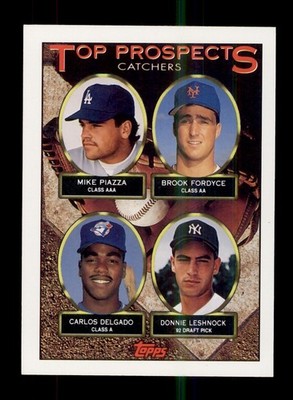 1993 TOPPS #701 MIKE PIAZZA / CARLOS DELGADO ROOKIE RC 