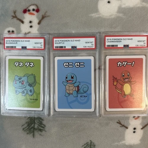 2019 Pokemon OLD MAID PSA 10 Set Bulbasaur Charmander Squirtle (NOT SEQUENTIAL)