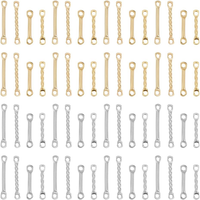 Ca 80 StüCk 2 Stile 12/15Mm Stab VerbindungsanhäNger 201 Edelstahl Loch 1~1.2Mm