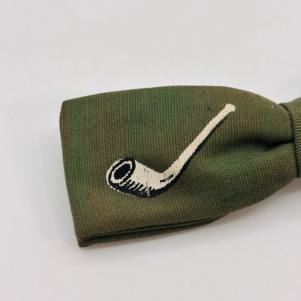 Винтажный галстук-бабочка Ormond 3/4 дюйма с зажимом зеленый счастливый ирландский ирландский клевер вискоза St Paddys - Изображение 2 из 4