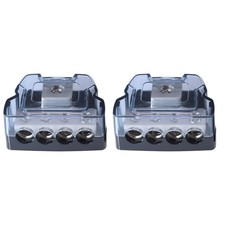 2 Pack 0/2/4 Gauge in 4/8/10 Gauge Out 4 Way Power Distribution Block for Car...