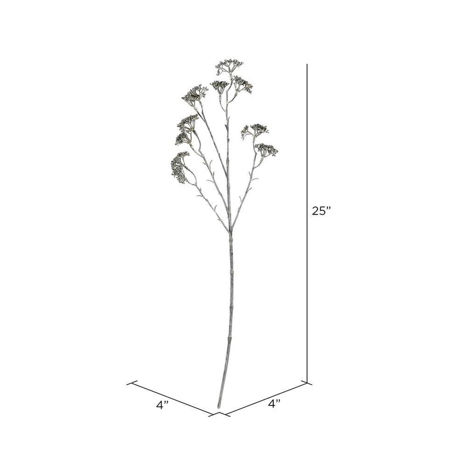 25 pulgadas Spray Patrinia Artificial en Marrón y Blanco, 6 Sprayes por Pack Foto 2 de 4