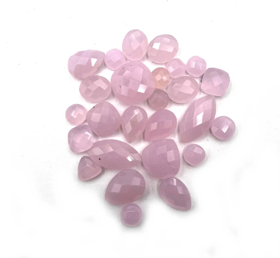 Natural Pink Chalcedony Mix Shape Briolette Cut Stone 29 Pcs 7.50-16 MM 128 CT - Image 2 of 4