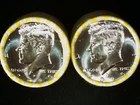2025-P and D Kennedy Half Dollar Rolls BU (1 each). Heads/Heads.