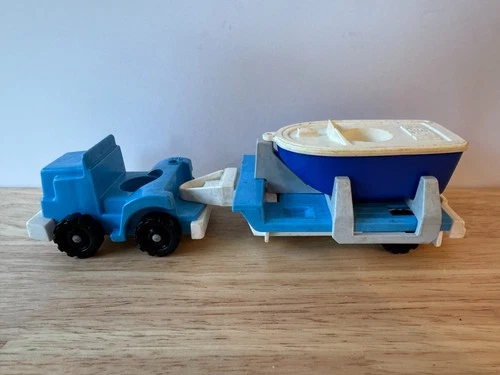 Vintage 1980's Fisher Price Little People #345 Little Truck Rigs "Boat Rig" READ