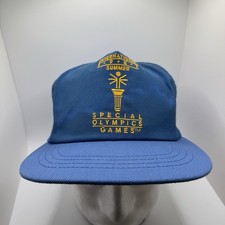 VTG 1987 Summer Special Olympics Games Snapback Hat Trucker Cap Blue