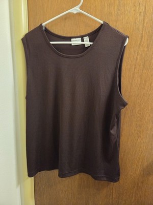 Covington Womens 16/18w Stretch Brown Tank Top Partial New Tag Basic Minimalist