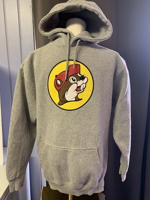 Official Buc-ee's Bucees Classic Beaver Logo Gray Hoodie Size Unisex Adult Small