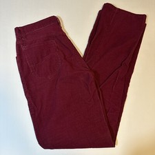Vtg 80s Lee Corduroy Pants USA Made Burgundy Red High Waist Juniors Sz 9/10