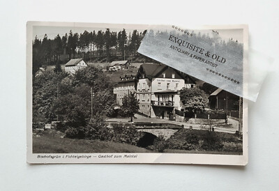 AK Bischofsgrün Fichtelgebirge Gasthof zum Maintal Bahnpost Stempel Reise Urlaub