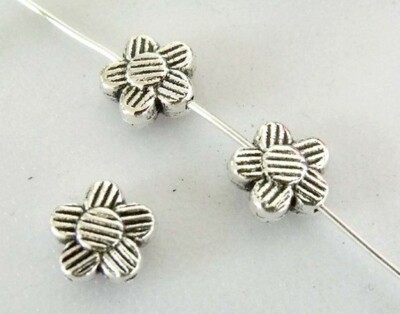 Lot De 250 Perles Intercalaires (spacers) En Forme De Fleur - 4x4x2 Mm - Argenté - Pour Création Bijoux