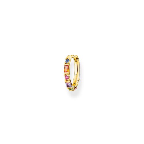 Thomas Sabo Single Hoop Earring Colourful Stones Gold - Picture 1 of 2
